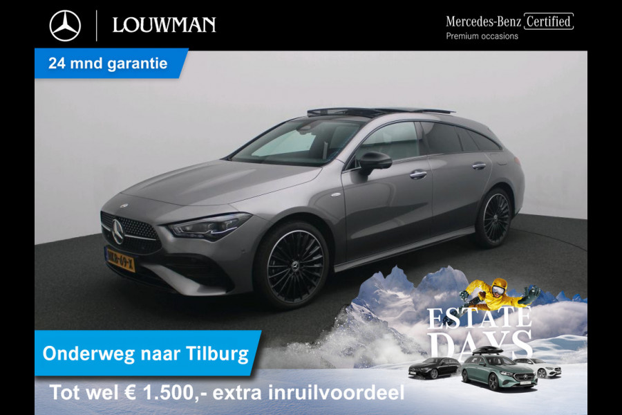 Mercedes-Benz CLA-Klasse Shooting Brake 250 e Business Solution AMG AMG Line | Night Pakket |Panorama Schuif-Kanteldak | Memory Stoelen | Head-up display | Parkeerpakket met 360°-camera. Inclusief 24 maanden MB Certified garantie voor Europa.