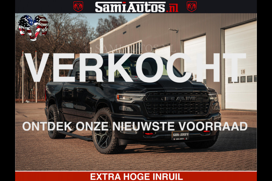 Dodge Ram 1500 Limited Night H.O 540HP 706Nm | Massage + Full Option | De Meest Luxe en Volle Pick-Up in zijn Klasse | Comfortabele Dubbele Cabine met Royale 5 Zitplaatsen | BPM vrij | Nu Leverbaar uit Voorraad | Voorraad Nr 2349 -  5159