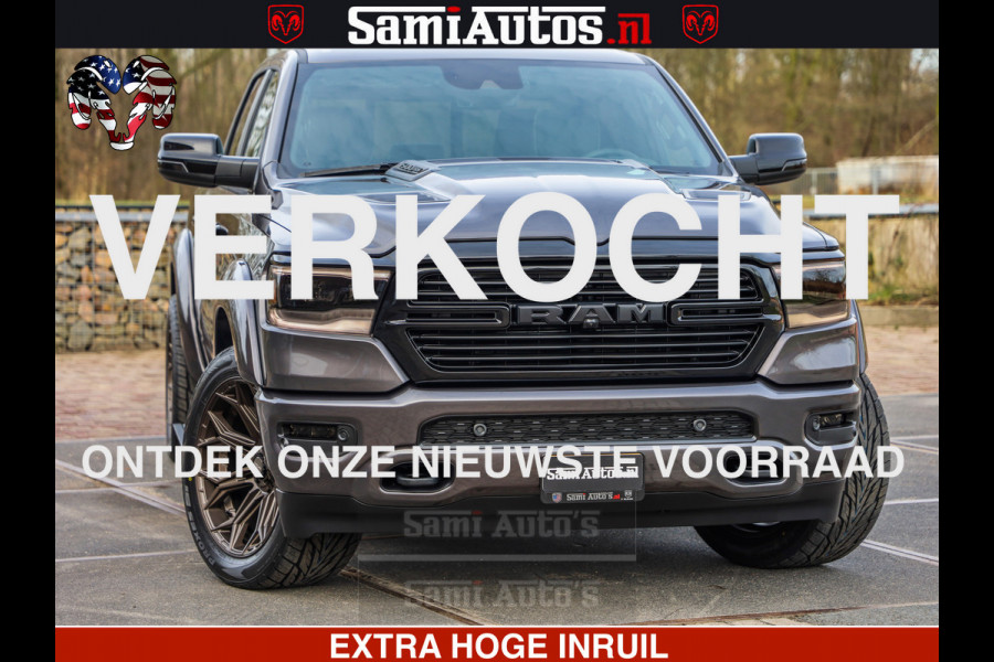 Dodge Ram 1500 Laramie Sport 5.7 V8 HEMI 402PK 4x4 | Panorama dak | 12' Scherm |Granite Crystal Metallic | Crew Cab | 5 Persoons | Dubbele Cabine | DC | VOORRAAD NR 2527 - 1273 |