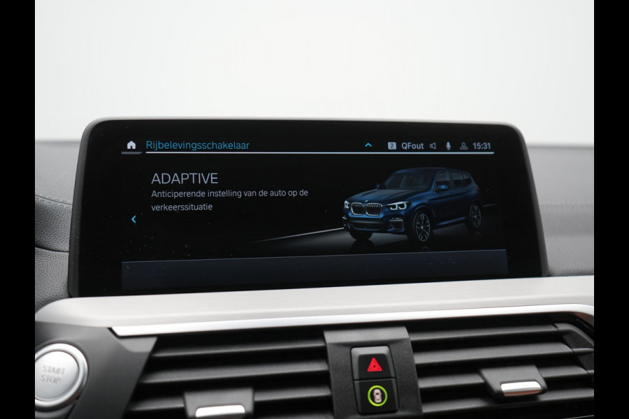 BMW X3 xDrive30e M Sport Plug In Hybrid 293pk Dealer O.H. PHEV | Trekhaak Af Fabriek | Head Up | 360 Camera | Adaptief Onderstel | Lederen Sportstoelen & Stuur Verwarmd | Sfeerverlichting | Keyless | Blis | Navigatie | DAB | Virtual |