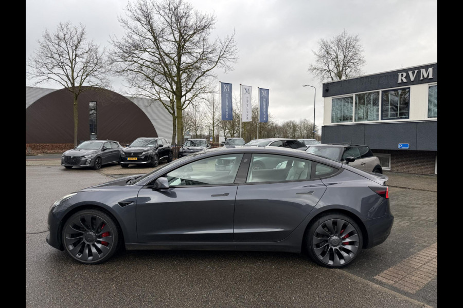 Tesla Model 3 Performance AWD 75 kWh SOH 96% | 20 INCH VELGEN ALS NIEUW | SUPER NETTE AUTO | FABRIEKSGARANTIE OP HOOGVOLTACCU EN AANDRIJFLIJN T/M 03-2030 |