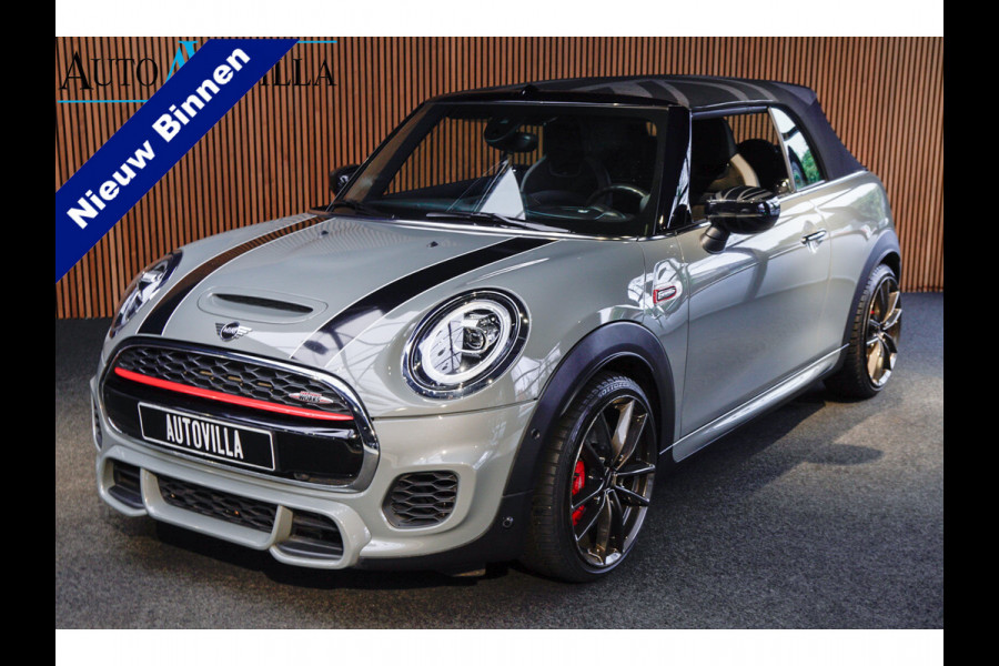 MINI Cabrio 2.0 John Cooper Works 232pk HUD Navi Leer Camera Harman K. PDC Carplay Keyless Go & Entry LM velgen Zwarte binnenhemel Stoelverwarming Sportstoelen LED BTW auto!