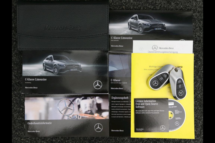 Mercedes-Benz C-Klasse 300 e Business Solution AMG AMG Line | Panorama Schuif-Kanteldak | Distronic | Lederen bekleding | Alarm | Parkeerpakket met 360°-camera | 20 Inch AMG Velgen. Inclusief 24 maanden Mercedes-Benz Certified garantie voor Europa.