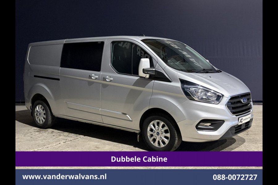 Ford Transit Custom 2.0 TDCI 130pk Automaat L2H1 Dubbele Cabine Euro6 Airco | 2x Zijdeur | 5-Zits | Navigatie | Camera LED, Cruisecontrol, Stoelverwarming, Verwarmde voorruit, Trekhaak, Parkeersensoren