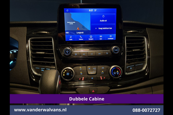 Ford Transit Custom 2.0 TDCI 130pk Automaat L2H1 Dubbele Cabine Euro6 Airco | 2x Zijdeur | 5-Zits | Navigatie | Camera LED, Cruisecontrol, Stoelverwarming, Verwarmde voorruit, Trekhaak, Parkeersensoren