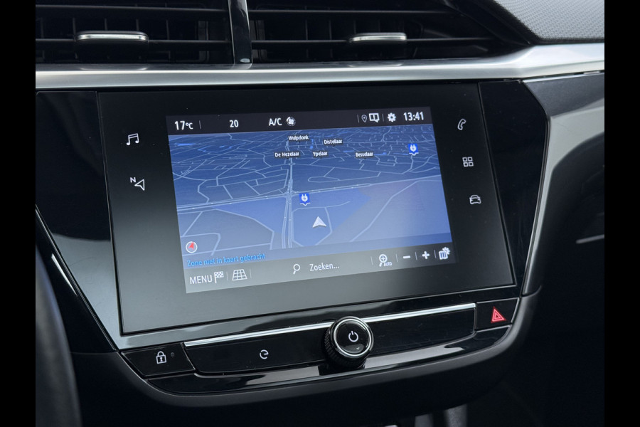 Opel CORSA-E Elegance 50kWh SOH 91% Panoramadak Adap.Cruise Warmtepomp 360°Camera Navi Ecc Apple Carplay Android Auto Pdc Lane Assist Lmv Privacy Glas Regen-Lichtsensor Led Keyless Zeer complete en keurig onderhouden Electrische Opel Corsa