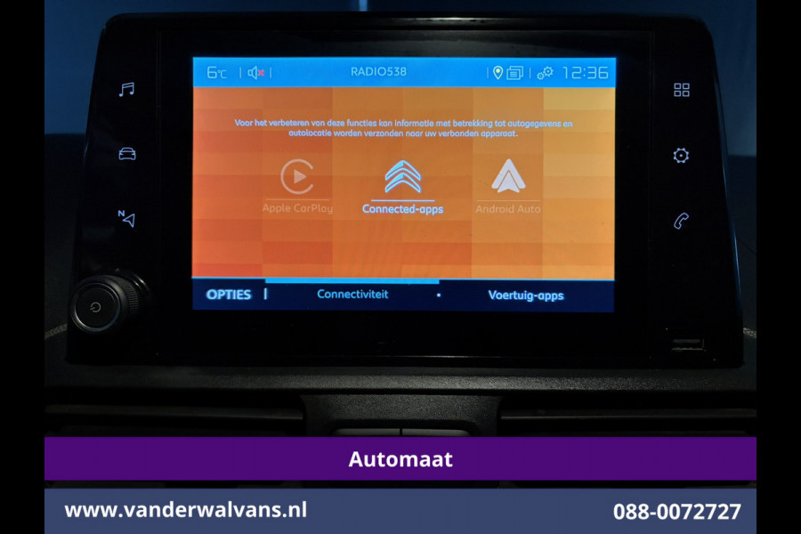 Citroën Berlingo 1.5 BlueHDI 131pk Automaat L1H1 Inrichting Euro6 Airco | 3-Zits | Apple Carplay | Cruisecontrol Android Auto, Parkeersensoren, bijrijdersbank