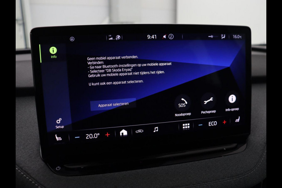 Škoda ENYAQ iV 80 | Panoramadak | Trekhaak | Stoelverwarming | Camera | Sfeerverlichting | Carplay | Navigatie | Achterbankverwarming | Full LED | Parkeerhulp | Cruise control