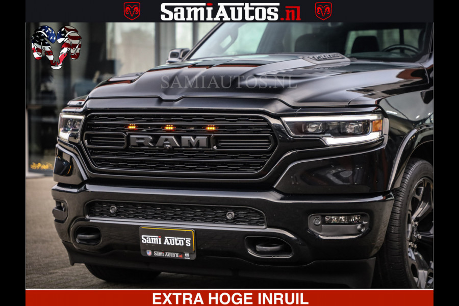 Dodge Ram 1500 LIMITED NIGHT | 5.7 V8 HEMI | HUD | MWK | LUCHTVERING | EERSTE EIGENAAR | BOM VOL ALLE OPTIES | CREW CAB DUBBELE CABINE | 5 PERSOONS | DC | 40000 KM | MEEST VOLLE RAM PICK UP |
