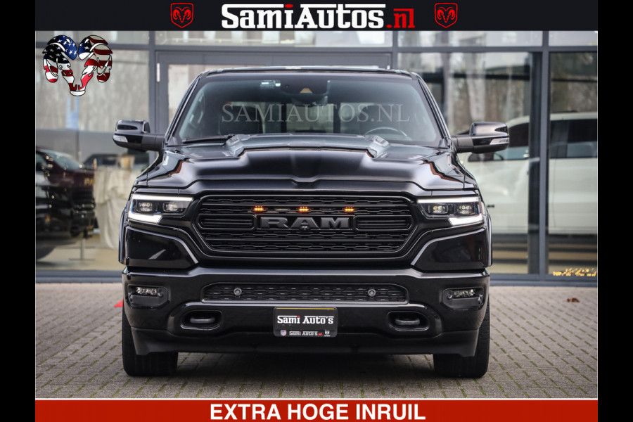 Dodge Ram 1500 LIMITED NIGHT | 5.7 V8 HEMI | HUD | MWK | LUCHTVERING | EERSTE EIGENAAR | BOM VOL ALLE OPTIES | CREW CAB DUBBELE CABINE | 5 PERSOONS | DC | 40000 KM | MEEST VOLLE RAM PICK UP |