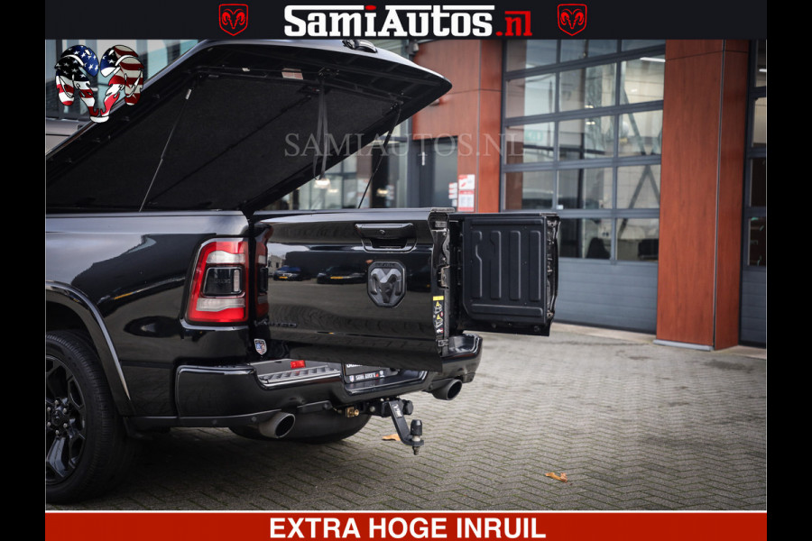 Dodge Ram 1500 LIMITED NIGHT | 5.7 V8 HEMI | HUD | MWK | LUCHTVERING | EERSTE EIGENAAR | BOM VOL ALLE OPTIES | CREW CAB DUBBELE CABINE | 5 PERSOONS | DC | 40000 KM | MEEST VOLLE RAM PICK UP |