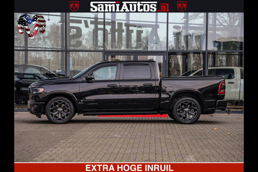 Dodge Ram 1500 LIMITED NIGHT | 5.7 V8 HEMI | HUD | MWK | LUCHTVERING | EERSTE EIGENAAR | BOM VOL ALLE OPTIES | CREW CAB DUBBELE CABINE | 5 PERSOONS | DC | 40000 KM | MEEST VOLLE RAM PICK UP |