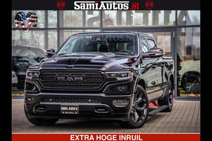 Dodge Ram 1500 LIMITED NIGHT | 5.7 V8 HEMI | HUD | MWK | LUCHTVERING | EERSTE EIGENAAR | BOM VOL ALLE OPTIES | CREW CAB DUBBELE CABINE | 5 PERSOONS | DC | 40000 KM | MEEST VOLLE RAM PICK UP |