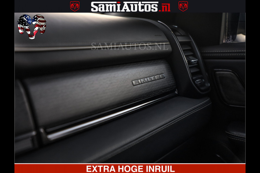 Dodge Ram 1500 LIMITED NIGHT | 5.7 V8 HEMI | HUD | MWK | LUCHTVERING | EERSTE EIGENAAR | BOM VOL ALLE OPTIES | CREW CAB DUBBELE CABINE | 5 PERSOONS | DC | 40000 KM | MEEST VOLLE RAM PICK UP |