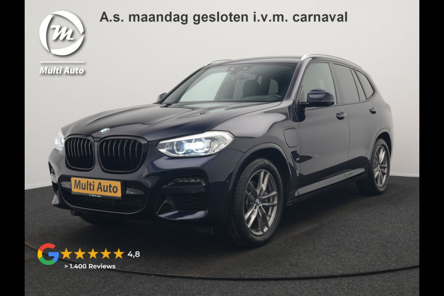 BMW X3 xDrive30e M Sport Plug In Hybrid 293pk Dealer O.H. PHEV | Head Up | 360 Camera | Lederen Sportstoelen Verwarmd | Sfeerverlichting | Keyless | Blis | Virtual | Navigatie | DAB | Cruise Control | Carbon Schwarz Metallic |