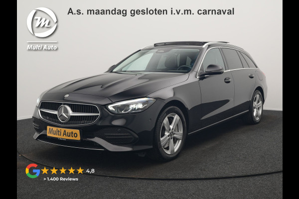 Mercedes-Benz C-Klasse Estate 300 e Avantgarde Plug In Hybrid 313pk Dealer O.H. PHEV | Panodak | 360 Camera | Lederen Sportstoelen & Stuur Verwarmd | Sfeerverlichting | Apple Carplay | Blis | Navigatie | Cruise Control | Virtual | DAB |