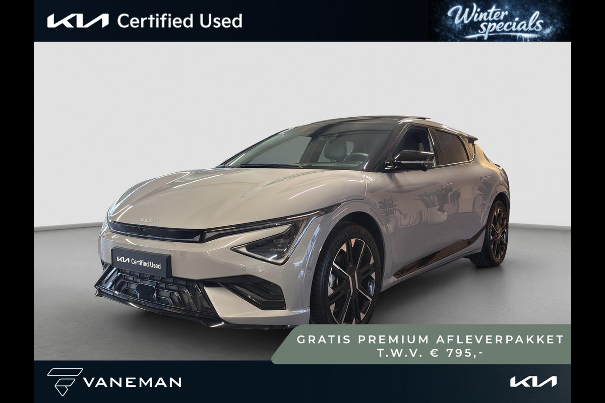 Kia Ev6 GT Line 84 kWh Automaat | Pano | HUD | MeridianSound | 360-Camera | Alcantara/Leder | Memory Seats | Stoelverkoeling | Apple Carplay & Android Auto |