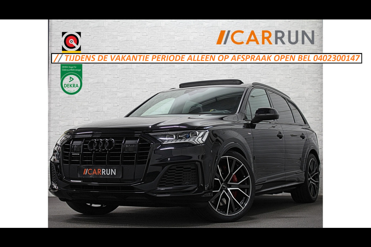 Audi Q7 50 V6 TDI 7-Persoons S-Line | 360 Camera | Trekhaak | ACC | Panorama | B&O Sound | Head-Up | Soft-Close | Matrix-LED | 4-Zone Clima | Stoelverwarming V+A | Keyless-Entry | Standkachel | Luchtvering | Tour-Pakket | Memory | Sfeerverlichting | Stuurverwarming | Autom. Parkeren | Carplay |
