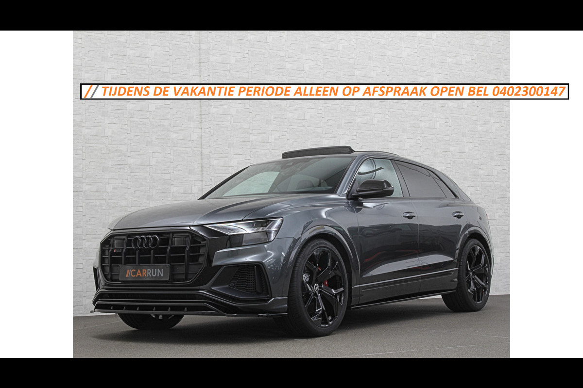 Audi SQ8 Q8 RSQ8 4.0 V8 | RS-Stoelen | Panorama | Massage | Ventilatie | 23'' | B&O Sound | Trekhaak | Bovag Garantie | Carbon | Luchtvering | Black-Optic | Nw.Pr, 220733,=  | Memory | Leder | Matrix-LED | Carplay | 57800,= ex bpm en btw export | BTW Auto 81300,= ex btw.