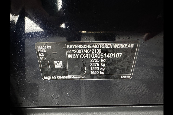 BMW iX3 High Executive 80 kWh [ 3-Fase ] {SOH-96%} (INCL-BTW) Aut. *PANO | HEAD-UP | LEATHER | HARMAN/KARDON | FULL-LED | BLINDSPOT | MEMORY-PACK | DIGI-COCKPIT | HEATED-SPORTSEATS | KEYLESS | TOPVIEW | DAB+ | NAVI-FULLMAP | 19''ALU*