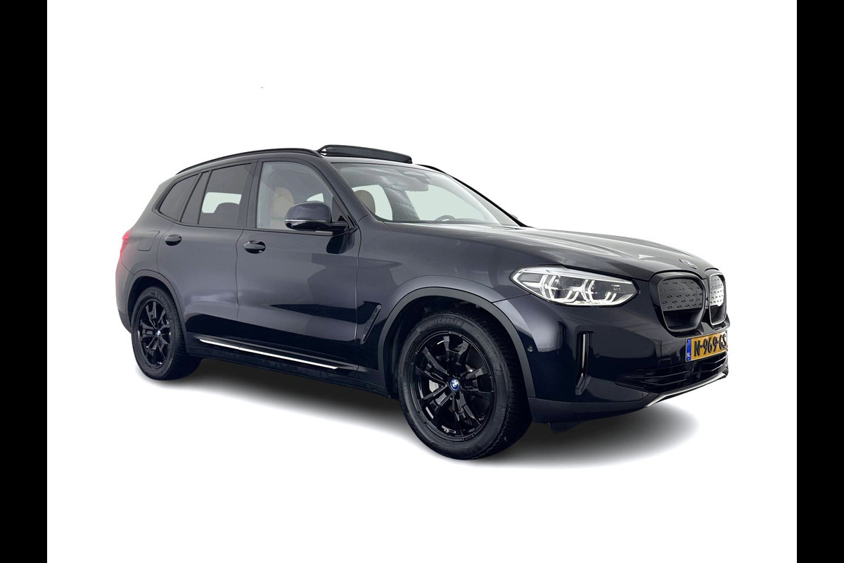 BMW iX3 High Executive 80 kWh [ 3-Fase ] {SOH-96%} (INCL-BTW) Aut. *PANO | HEAD-UP | LEATHER | HARMAN/KARDON | FULL-LED | BLINDSPOT | MEMORY-PACK | DIGI-COCKPIT | HEATED-SPORTSEATS | KEYLESS | TOPVIEW | DAB+ | NAVI-FULLMAP | 19''ALU*