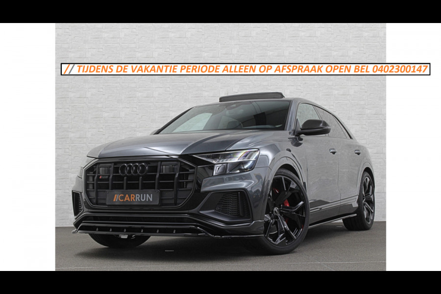 Audi Q8 SQ8 4.0 V8 | RS-Stoelen | Panorama | Massage | Ventilatie | 23'' | B&O Sound | Trekhaak | Bovag Garantie | Carbon | Luchtvering | Black-Optic | Nw.Pr, 220733,=  | Memory | Leder | Matrix-LED | Carplay | 57800,= ex bpm en btw export | BTW Auto 81300,= ex btw.