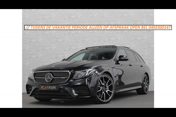 Mercedes-Benz E-Klasse Estate 53 AMG 4MATIC | Luchtvering | 360 View | Burmester | Distronic+ | Memory | Multibeam-LED | Bovag Garantie | Widescreen | Panorama | Leder | Trekhaak | Sfeerverlichting | Night-Pakket | 20'' | Carplay | Stoelverwarming |