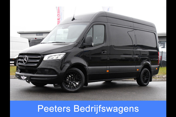 Mercedes-Benz Sprinter 319 V6 3.0 CDI L2H2 Black Edition 360 Camera, Cruise, Carplay, 10,5'' Mbux, LED, Trekhaak, Stoelverwarming, Standkachel, NAVI, Leder, Uniek!