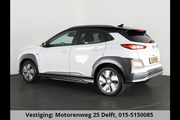 Hyundai Kona PREMIUM EV 64 KWH 1e EIG ACCU 92% GARANTIE 10-2030 BEREIK 466 KM ! LEDER. STUUR/STOEL VERWARMING.DODE HOEK DETECTIE