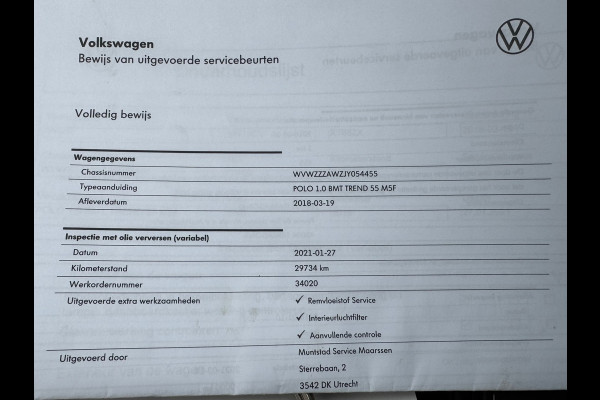 Volkswagen Polo 1.0 Comfortline * Airco * Bluetooth * Lichtsensor *