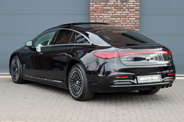 Mercedes-Benz EQS 450+ AMG Line 118 kWh | Facelift | Hyperscreen | Airmatic | Achterasbesturing | Distronic+ | HUD | Verwarmd Stuurwiel | Massage | Stoelventilatie | Digital Light | Panoramadak | Trekhaak |