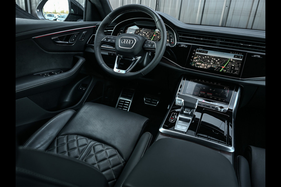Audi Q8 60 TFSI e quattro Pro Line S 490pk Competition | Nardo Grey Exclusive | B&O Sound | Panoramadak | Soft-Close | Ambiance Interieur | S-Seats | 360 Camera | Adaptive Cruise | Trekhaak