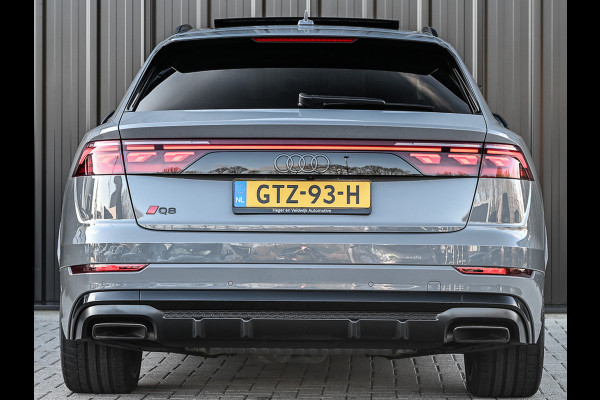 Audi Q8 60 TFSI e quattro Pro Line S 490pk Competition | Nardo Grey Exclusive | B&O Sound | Panoramadak | Soft-Close | Ambiance Interieur | S-Seats | 360 Camera | Adaptive Cruise | Trekhaak