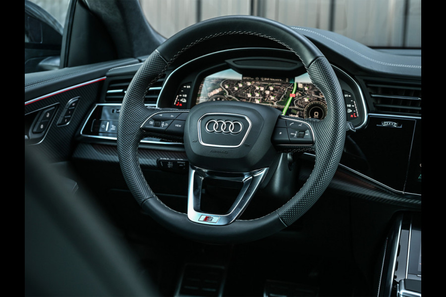 Audi Q8 60 TFSI e quattro Pro Line S 490pk Competition | Nardo Grey Exclusive | B&O Sound | Panoramadak | Soft-Close | Ambiance Interieur | S-Seats | 360 Camera | Adaptive Cruise | Trekhaak