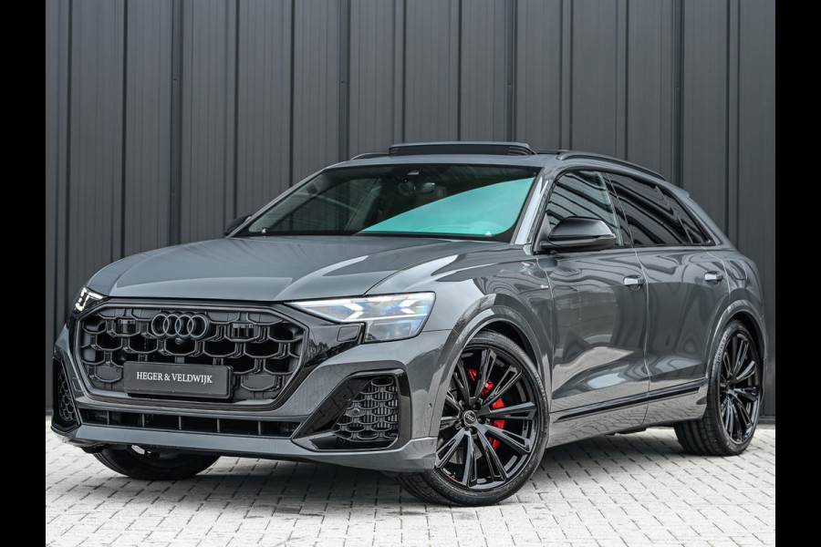 Audi Q8 60 TFSI e quattro | Audi Exclusive | B&O Advanced | S-seats met massage | Soft close | Adaptive cruise | Carbon inleg | Ambiance interieur | 360 camera | Verwarmbaar stuurwiel | Trekhaak