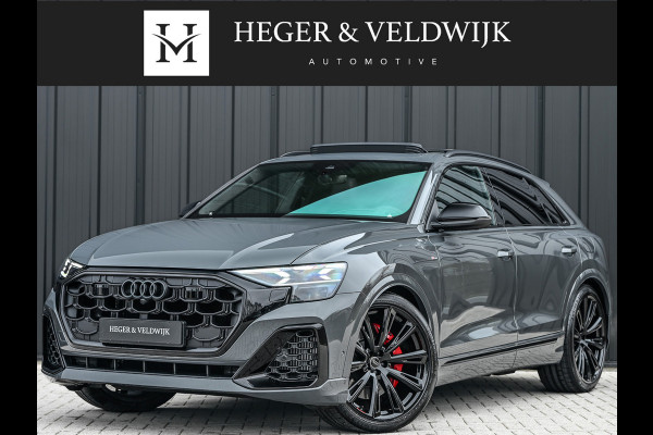 Audi Q8 60 TFSI e quattro | Audi Exclusive | B&O Advanced | S-seats met massage | Soft close | Adaptive cruise | Carbon inleg | Ambiance interieur | 360 camera | Verwarmbaar stuurwiel | Trekhaak