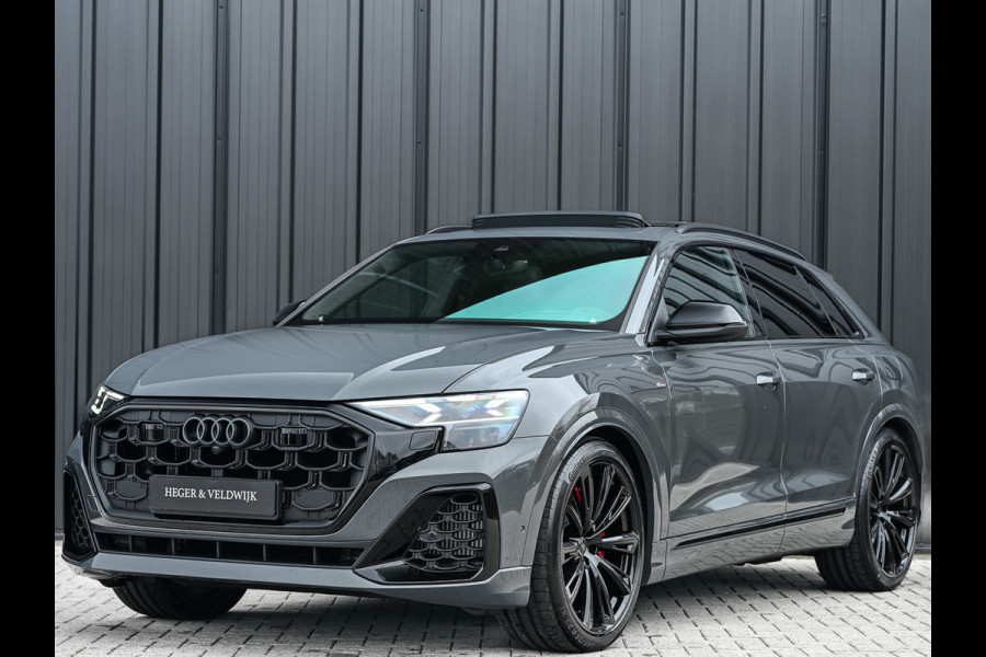 Audi Q8 60 TFSI e quattro | Audi Exclusive | B&O Advanced | S-seats met massage | Soft close | Adaptive cruise | Carbon inleg | Ambiance interieur | 360 camera | Verwarmbaar stuurwiel | Trekhaak