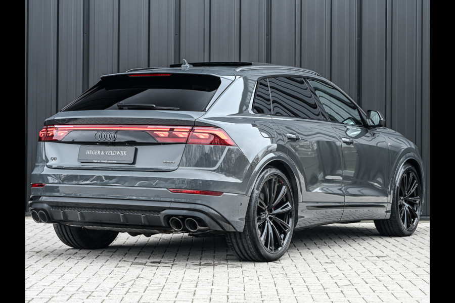 Audi Q8 60 TFSI e quattro | Audi Exclusive | B&O Advanced | S-seats met massage | Soft close | Adaptive cruise | Carbon inleg | Ambiance interieur | 360 camera | Verwarmbaar stuurwiel | Trekhaak