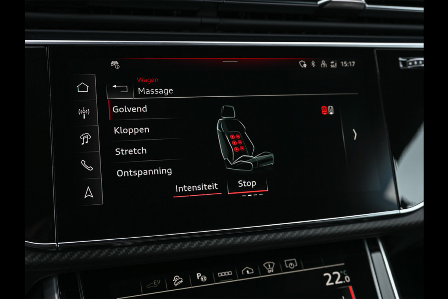 Audi Q8 60 TFSI e quattro | Audi Exclusive | B&O Advanced | S-seats met massage | Soft close | Adaptive cruise | Carbon inleg | Ambiance interieur | 360 camera | Verwarmbaar stuurwiel | Trekhaak