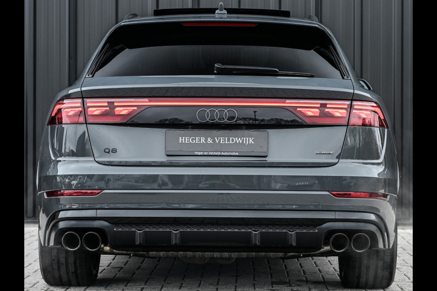 Audi Q8 60 TFSI e quattro | Audi Exclusive | B&O Advanced | S-seats met massage | Soft close | Adaptive cruise | Carbon inleg | Ambiance interieur | 360 camera | Verwarmbaar stuurwiel | Trekhaak