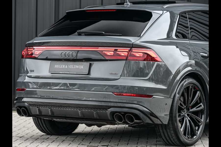 Audi Q8 60 TFSI e quattro | Audi Exclusive | B&O Advanced | S-seats met massage | Soft close | Adaptive cruise | Carbon inleg | Ambiance interieur | 360 camera | Verwarmbaar stuurwiel | Trekhaak