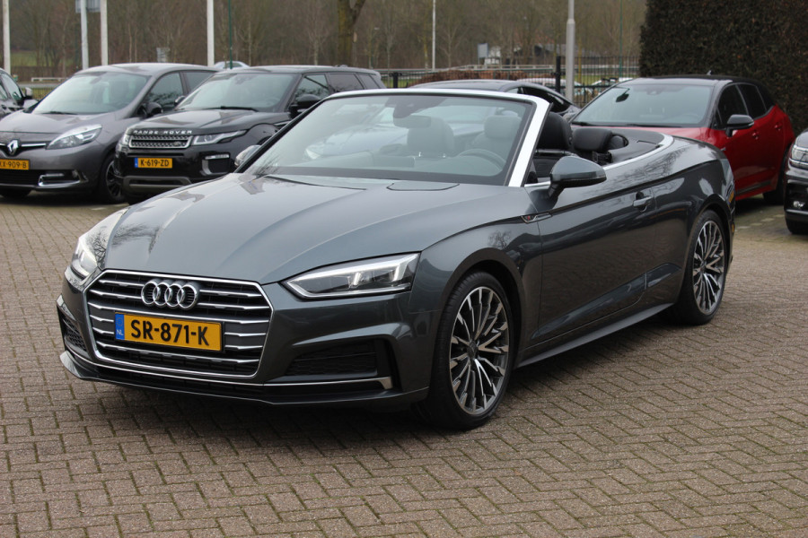 Audi A5 Cabriolet 2.0 TFSI Launch Edition NL Auto! / Trekhaak / Leder / Nekverwarming / Navigatie / Parkeerhulp V+A / 19'' / Windscherm / Stoelverwarming / Cruise Control