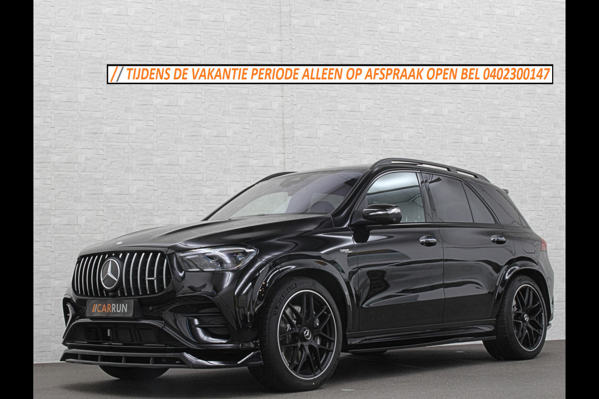 Mercedes-Benz GLE AMG 53 Hybrid 4MATIC+ | Nieuw! | Panorama | Massage | Soft-Close | ACC | 360 Camera | Stoelventilatie | Head-Up | Burmester | Trekhaak | Carbon | Stoelverwarming V+A | 4-Zone Clima | AMG Drive-Unit | ISO & Warmtewerend Glas | 22 Inch | Keyless-Go | Night-Pakket | Memory | Luchtvering | Parfumering | Carplay | Stuurverwarming | Rij assistent pakket + | Bekerhouder Clima | Draadloos Laden |