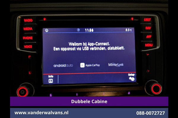 Volkswagen Transporter 2.0 TDI 150pk L2H1 Dubbele Cabine Euro6 Airco | 5-Zits | Navigatie | 2500kg Trekhaak | Apple Carplay Android Auto, Sidebars, Parkeersensoren, Achterklep