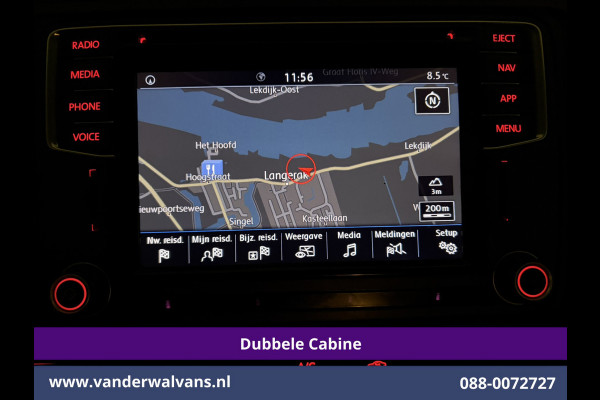 Volkswagen Transporter 2.0 TDI 150pk L2H1 Dubbele Cabine Euro6 Airco | 5-Zits | Navigatie | 2500kg Trekhaak | Apple Carplay Android Auto, Sidebars, Parkeersensoren, Achterklep