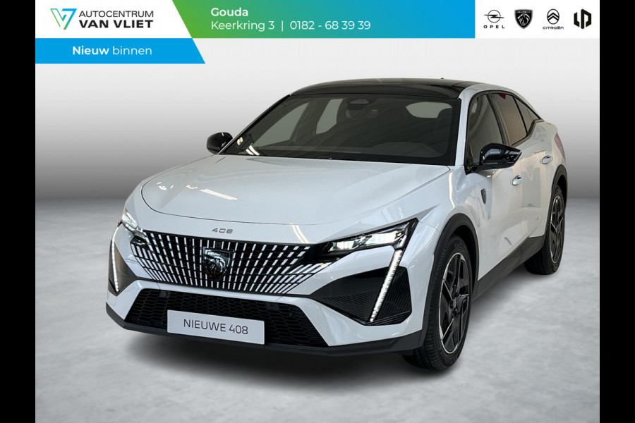 Peugeot 408 1.2 Hybrid 145 e-DCS6 GT Bekleding Alcantara/kunstleder, Panoramisch schuifdak, 360 Vision & Drive Assist Plus Pack, navigatie.