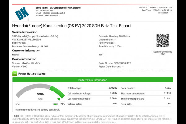 Hyundai Kona EV Comfort 39 kWh|100% SOH|ANDROID AUTO/APPLE CARPLAY|CAMERA|NAVIGATIE|LANE-ASSIST|CLIMATE+CRUISE|1e EIG|INCL.BTW|