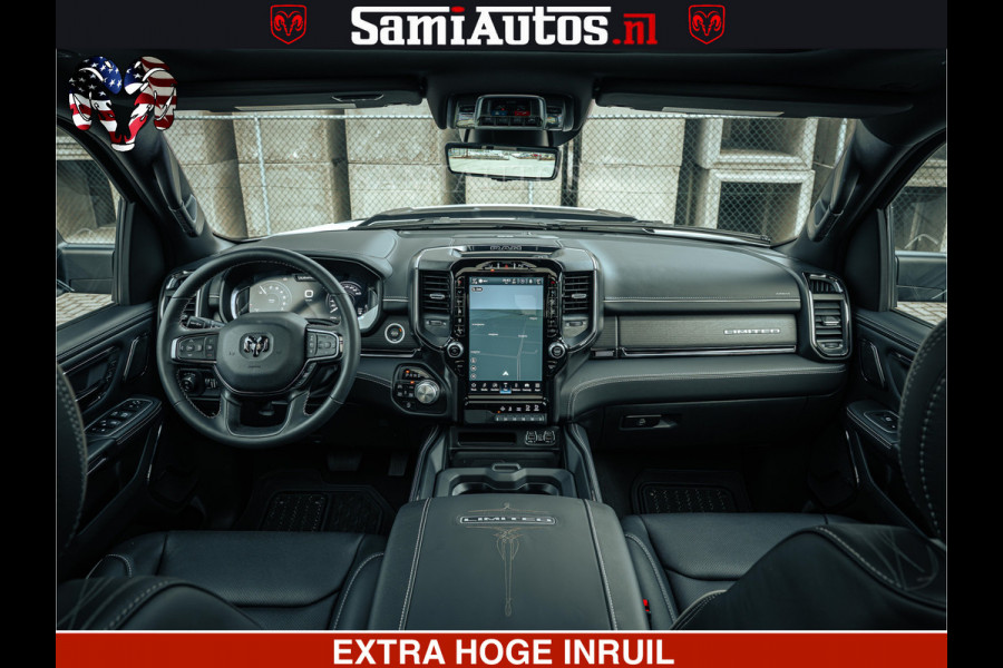 Dodge Ram 1500 Limited Night | 5.7 V8 Hemi Full Option | LPG | Comfortabele Dubbele Cabine met Royale 5 Zitplaatsen | De Meest Luxe en Volle Pick-Up in zijn Klasse | BPM vrij | Nu Leverbaar uit Voorraad | Voorraad Nr v45lp