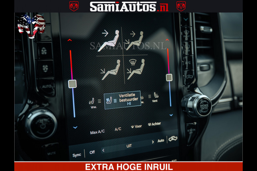 Dodge Ram 1500 Limited Night | 5.7 V8 Hemi Full Option | LPG | Comfortabele Dubbele Cabine met Royale 5 Zitplaatsen | De Meest Luxe en Volle Pick-Up in zijn Klasse | BPM vrij | Nu Leverbaar uit Voorraad | Voorraad Nr v45lp