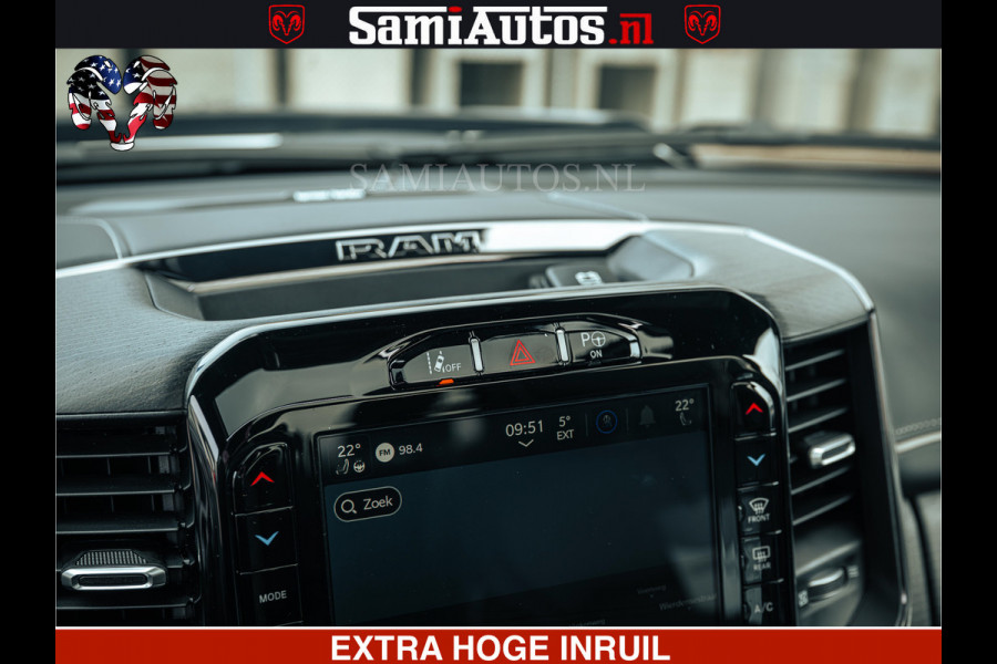 Dodge Ram 1500 Limited Night | 5.7 V8 Hemi Full Option | LPG | Comfortabele Dubbele Cabine met Royale 5 Zitplaatsen | De Meest Luxe en Volle Pick-Up in zijn Klasse | BPM vrij | Nu Leverbaar uit Voorraad | Voorraad Nr v45lp